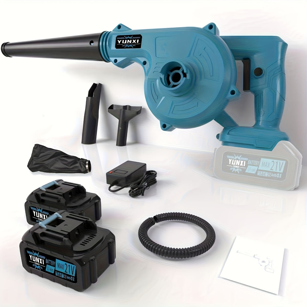 Battery Blower, 300W 12000 rpm for lawn care, leaf removal