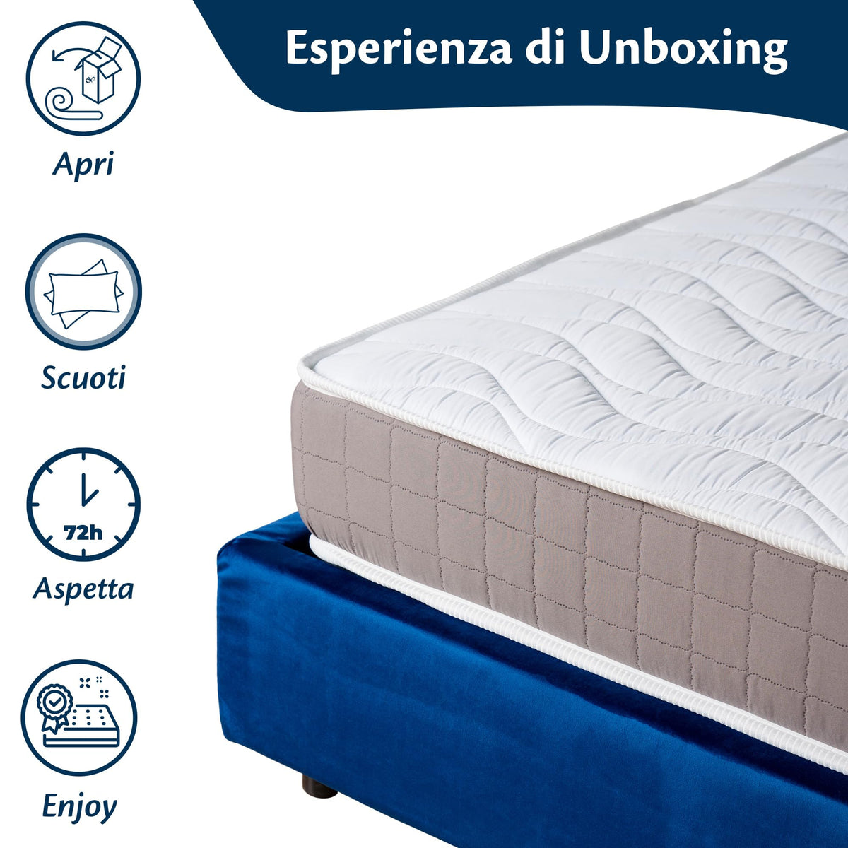 Materasso Memory Foam 20cm FLOWEN Matrimoniale e King Size 80x190–200x200 Ortopedico Traspirante Made in Italy