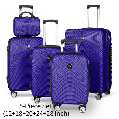 YSTYLE 3pcs/5pcs Luggage Set – ABS Carry-On Suitcases with 360° Silent Spinner Wheels & TSA Combination Lock