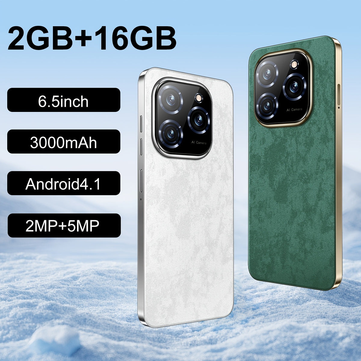 Android 8.1 Smartphone | 2Gb Ram+16Gb Storage, Dual Sim, 6.5 Inch Screen, Battery, 2Mp Front Camera, Gps, Wi-Fi, Type-C Charging