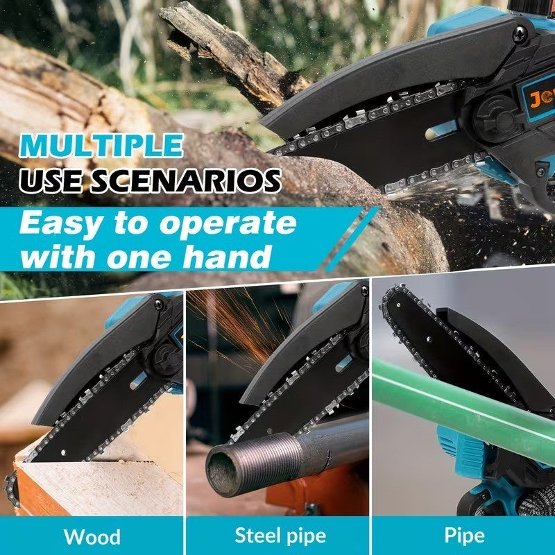 Mini Motosega a Batteria per Potatura 2x5000 mAh, 6 Pollici 880W  Taglio Legno