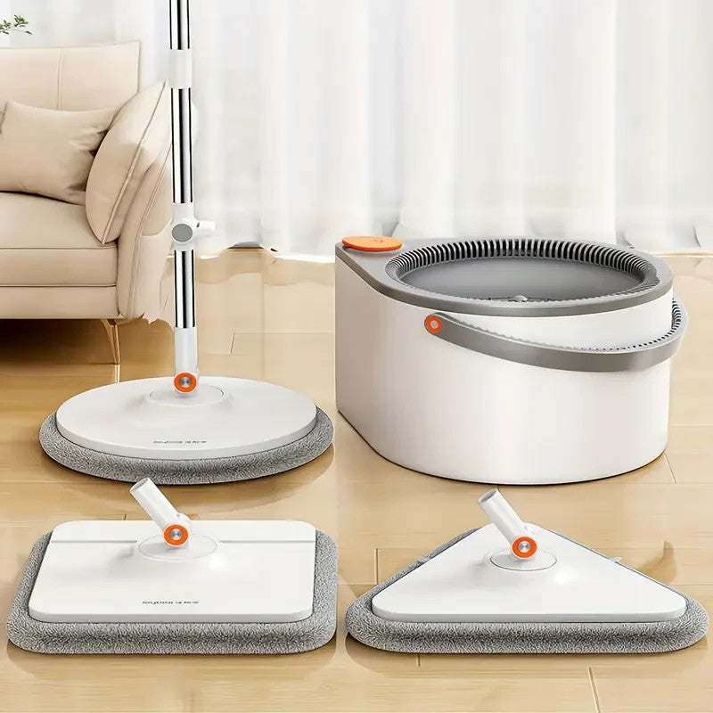 Set Mocio e Secchio con 6 Panni in Microfibra Pulitore Efficace per pavimenti