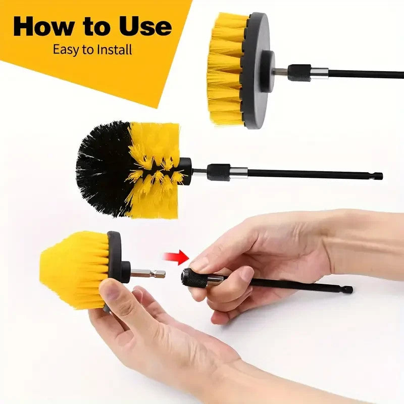 Set di 8 accessori per spazzole da trapano spazzola elettrica con attacco lungo