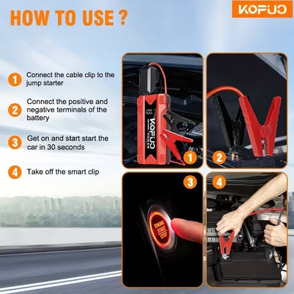 KOPUO 4000A Avviatore Portatile per Auto Strumento Professionale Batteria 12V