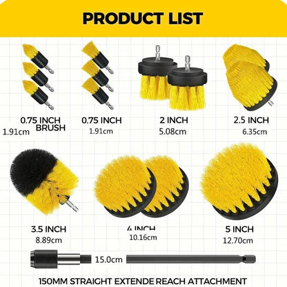 Set di 8 accessori per spazzole da trapano spazzola elettrica con attacco lungo