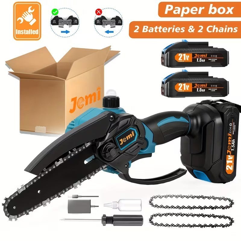Mini Motosega a Batteria per Potatura 2x5000 mAh, 6 Pollici 880W  Taglio Legno