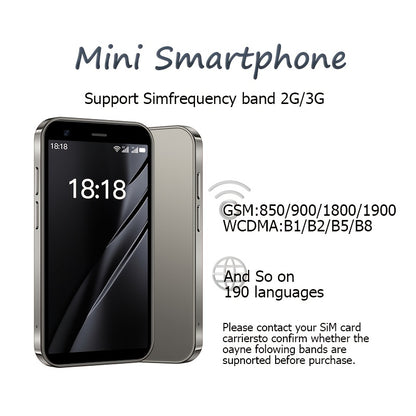 Mini Smartphone, 2GB RAM + 16GB ROM, 128GB, 3G Network, Dual SIM, 3.0-inch HD Display, Compatible with Play Store, WhatsApp, and More