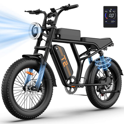 URLIFE T2 E-Bike Fat Tire 250W 54.6V 15.6Ah Bicicletta Elettrica MTB 20x4” 120KM Autonomia 7 Velocità Off Road Uomo Donna