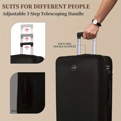 YSTYLE 3pcs/5pcs Luggage Set – ABS Carry-On Suitcases with 360° Silent Spinner Wheels & TSA Combination Lock