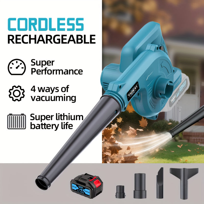 Battery Blower, 300W 12000 rpm for lawn care, leaf removal