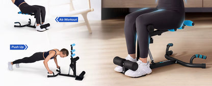 MERACH Squat Machine Regolabile 2 in 1 – Attrezzo Fitness per Gambe, Glutei, Addominali e Push Up. TK
