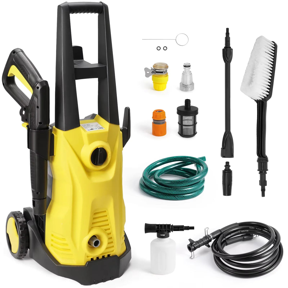 4000–5000 PSI 16.5″ Pressure Washer Surface Cleaner – Stainless Steel 4-Wheel Ground Cleaner with 1/4″ Quick Connect