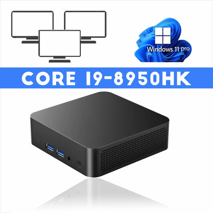 Portable Mini PC Intel Core I9 10980HK/8950HK/i3-6100U Computer Windows 11 Pro 16GB 1TB 2TB Gaming PC WiFi6 BT5.2 USB3.0 Mini Desktop PC
