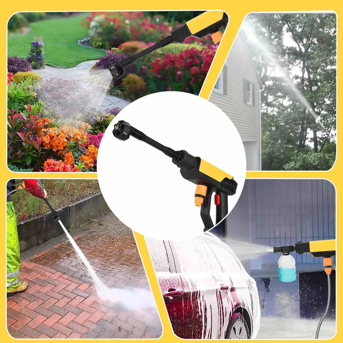 500W 70Bar  Electric High Pressure Washer Car Wash Water Gun Garden Irrigation Tools for  18V Battery
