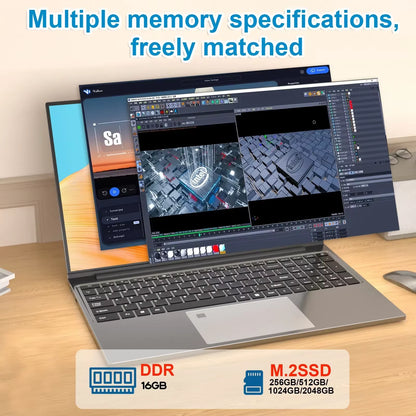Laptop 15,6" Intel Core i3-6100U – 16GB RAM, SSD 256GB/1TB/2TB, Windows 11, Display IPS Full HD, Tastiera Retroilluminata