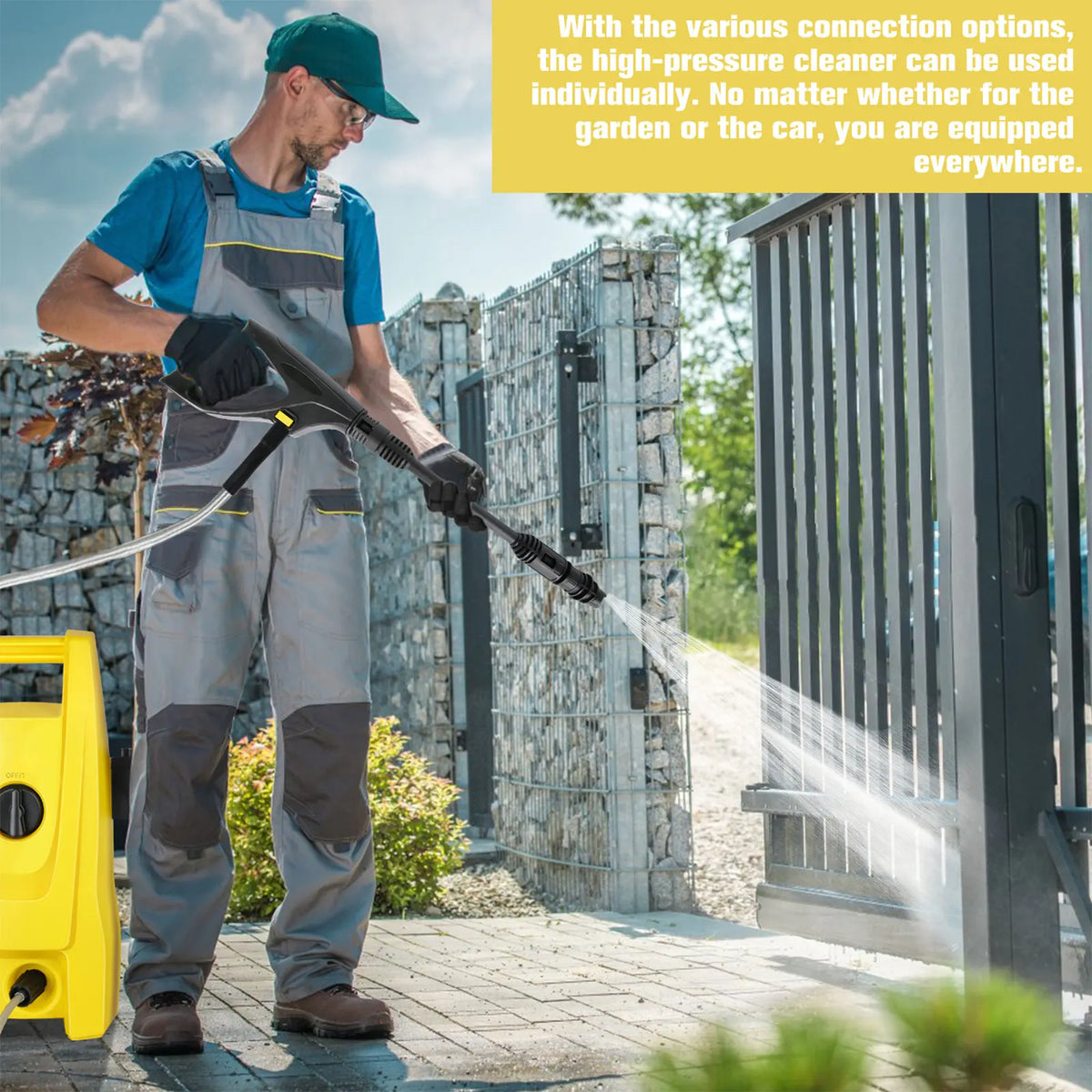 135bar Electric High Pressure Washer 220V ,1500W, 5.60 L/min,10M Water Pipe Adjustable Pressure Nozzle for Car Home Garden Clean