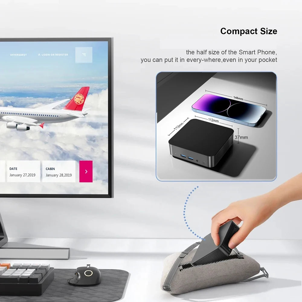 Portable Mini PC Intel Core I9 10980HK/8950HK/i3-6100U Computer Windows 11 Pro 16GB 1TB 2TB Gaming PC WiFi6 BT5.2 USB3.0 Mini Desktop PC