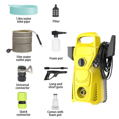 135bar Electric High Pressure Washer 220V ,1500W, 5.60 L/min,10M Water Pipe Adjustable Pressure Nozzle for Car Home Garden Clean