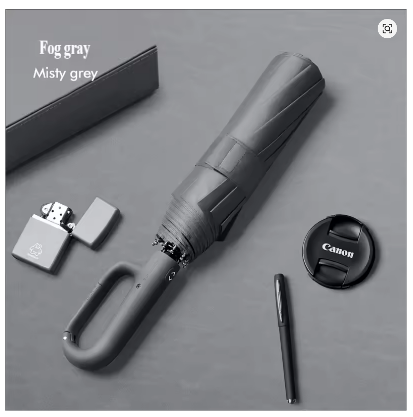 Ombrello Pieghevole Totalmente Automatico - Antivento con Fibbia ad Anello. TK