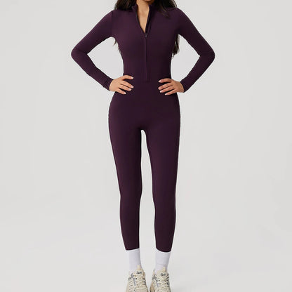 SWELTERING Tuta Intera da Yoga a Maniche Lunghe con Cerniera. TK