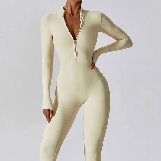 SWELTERING Tuta Intera da Yoga a Maniche Lunghe con Cerniera. TK
