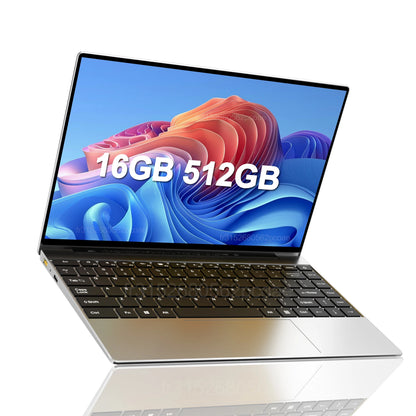 Laptop 14.1" Ultra Slim Intel N3700 16GB RAM 2TB SSD Windows 11 Notebook Portatile FHD IPS WiFi Bluetooth PC Lavoro Studio Gaming Leggero