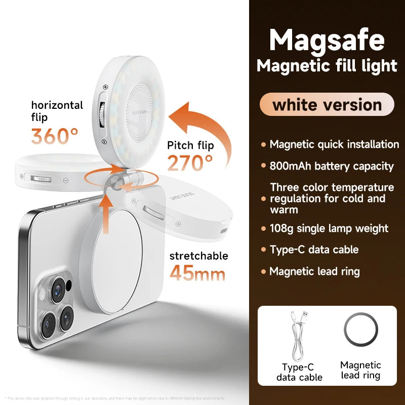 LED Selfie Fill Light for Magsafe Phone Adjustable Brightness