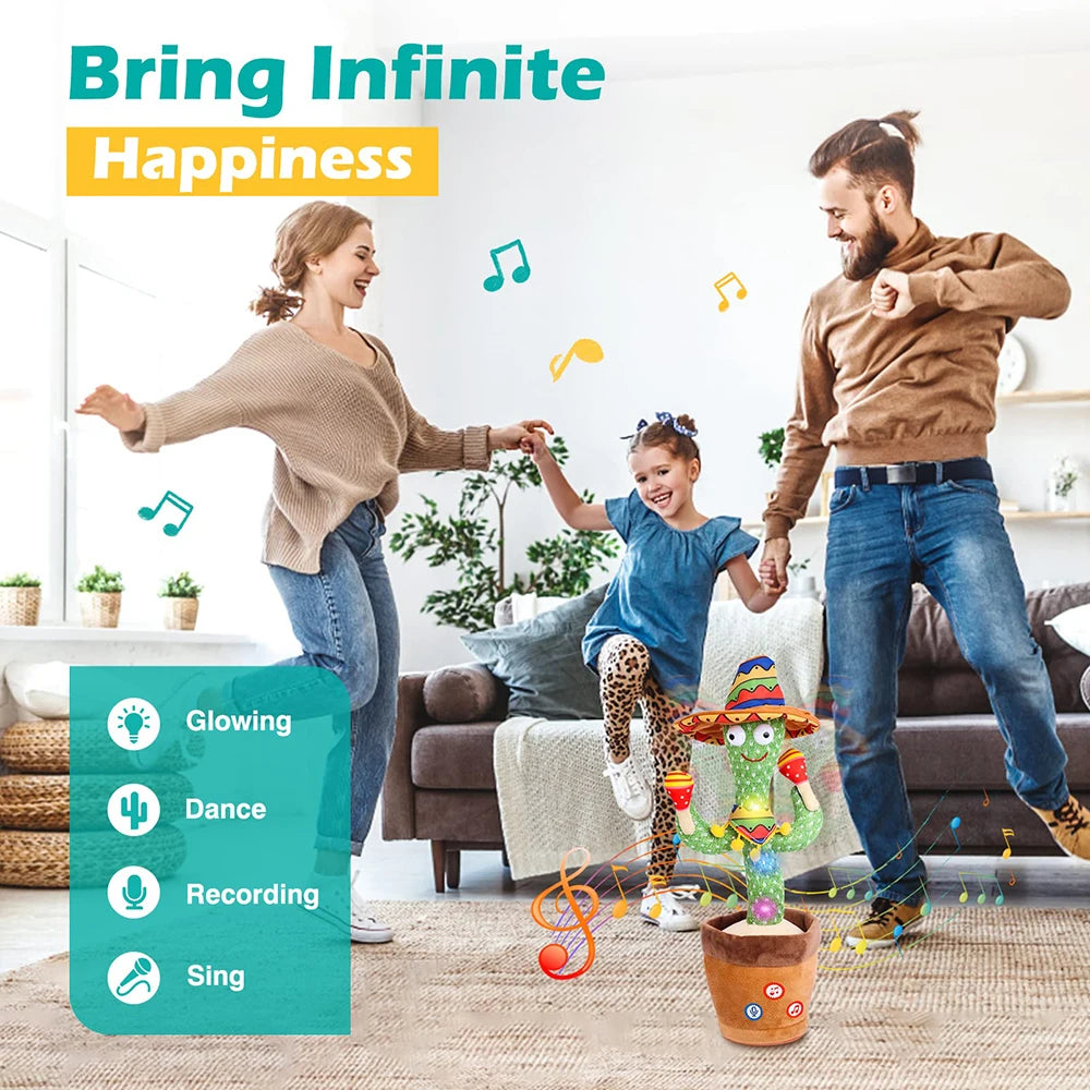 Talking Cactus Baby Toy Dancing Cactus Repeats What You say for Kids with English Songs Dancing