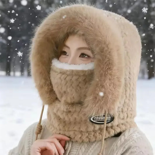 Cappello Termico Invernale da Donna con Sciarpa e Passamontagna Integrato. TK