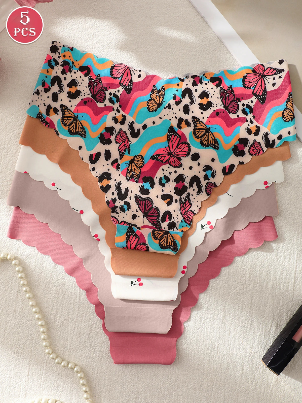 Mutandine Senza Cuciture da Donna Invisibili (5 Pezzi) - Slip Bikini Elasticizzati. TK