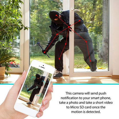 Mini Telecamera WiFi 1080P – Rilevamento Movimento, Visione Remota, 120°, Microfono, MicroSD fino a 128GB