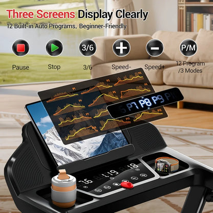 Tapis roulant pieghevole inclinazione 15%, Sinaopus 4-in-1 folding treadmill, Tapis roulant salvaspazio 170 kg (300lbs).TK