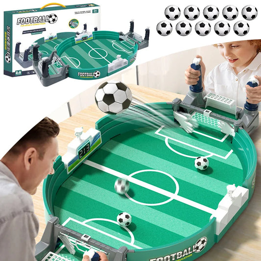 Calcio da Tavolo 2 in 1 – Mini Football e Hockey Game, Gioco Interattivo per 2-4 Giocatori, Bambini e Adulti