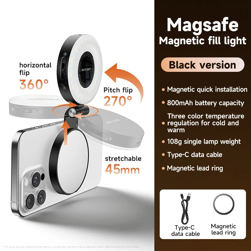 LED Selfie Fill Light for Magsafe Phone Adjustable Brightness