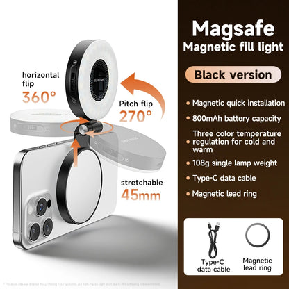 LED Selfie Fill Light for Magsafe Phone Adjustable Brightness
