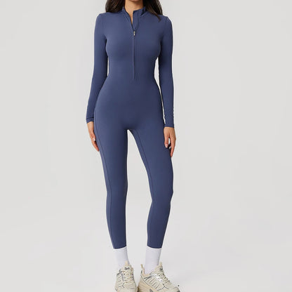 SWELTERING Tuta Intera da Yoga a Maniche Lunghe con Cerniera. TK