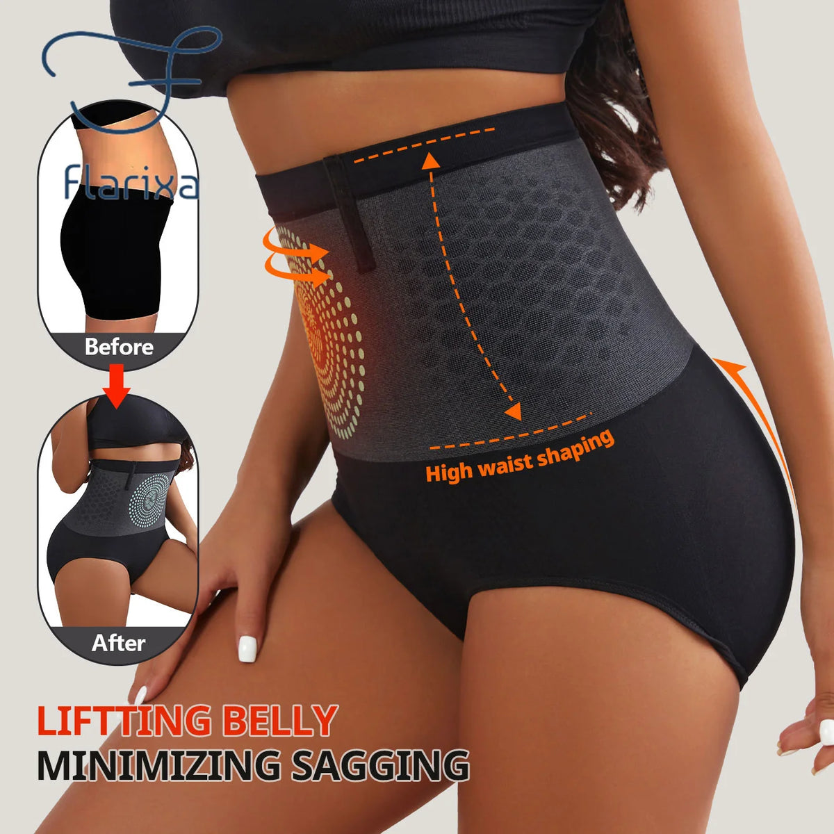Braguitas moldeadoras sin costuras de talle alto para mujer Flarixa: control de abdomen, efecto moldeador y comodidad diaria. ES