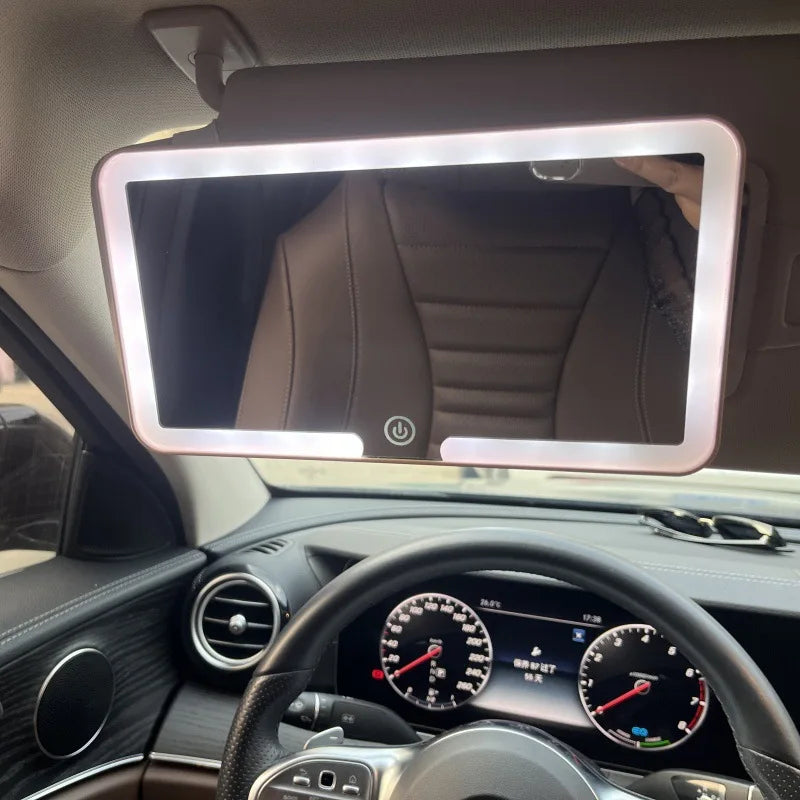 Car Interior Mirrors Sun Visor Plate LED HD Makeup Mirror