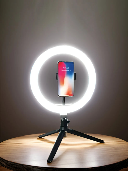 Ring Light LED da 26 cm con Supporto Treppiede per Selfie e Video