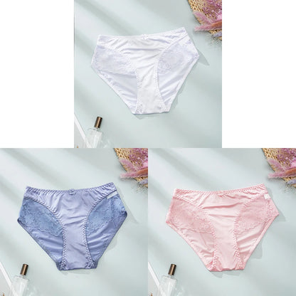 CINVIK 3 Pezzi Slip Donna in Pizzo – Mutandine Mid-Rise Traspiranti ed Elasticizzate. TK