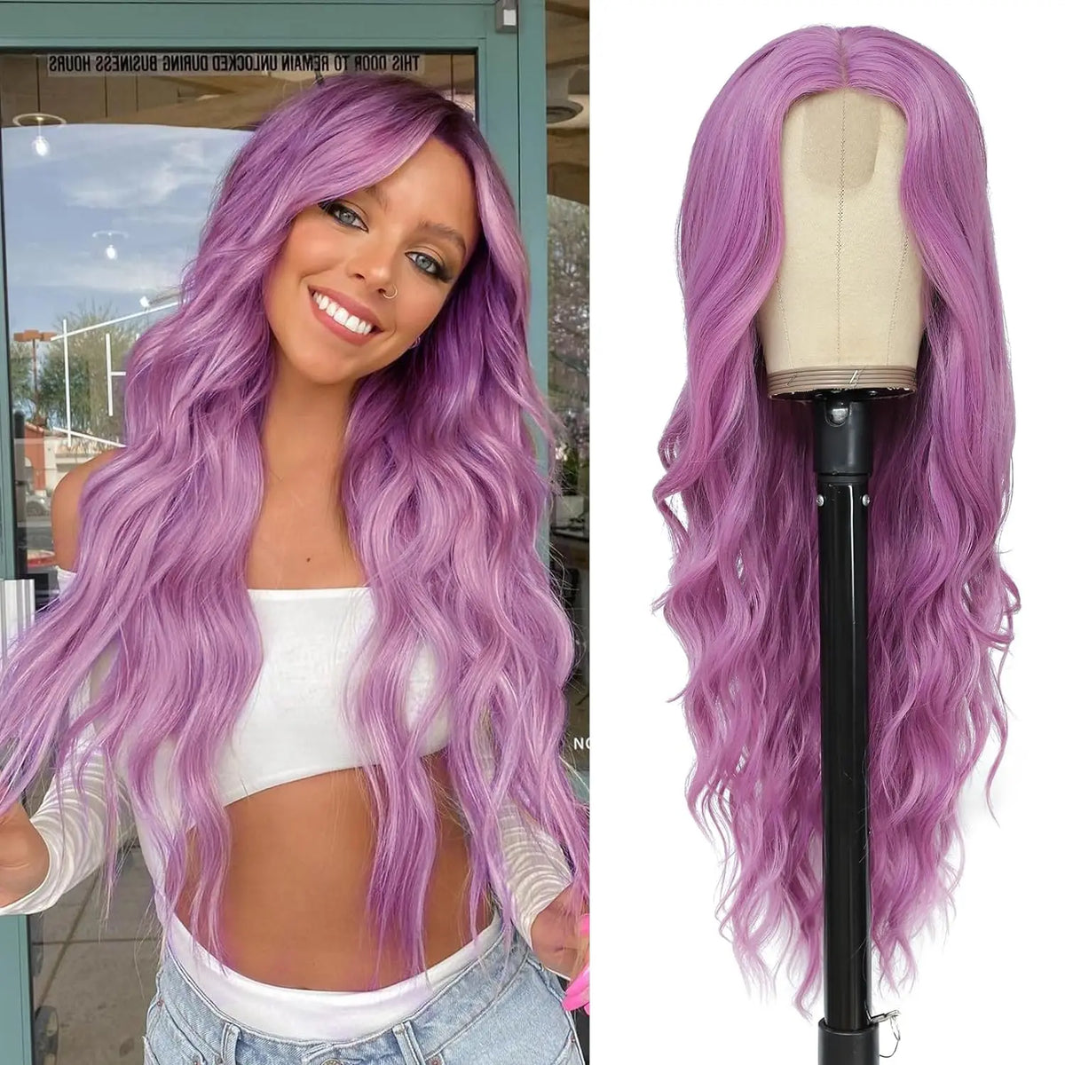 Synthetic Long Lace Ombre Blonde Wavy Wig for Women 26