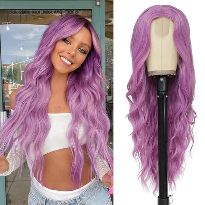 Synthetic Long Lace Ombre Blonde Wavy Wig for Women 26