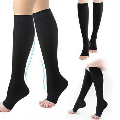Calze Mediche a Compressione Graduata - Punta Aperta (Unisex)