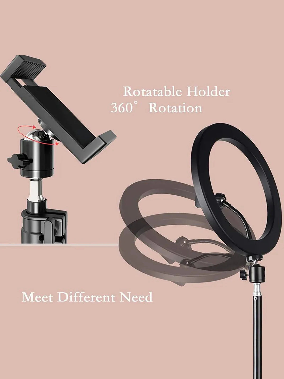Ring Light LED da 26 cm con Supporto Treppiede per Selfie e Video