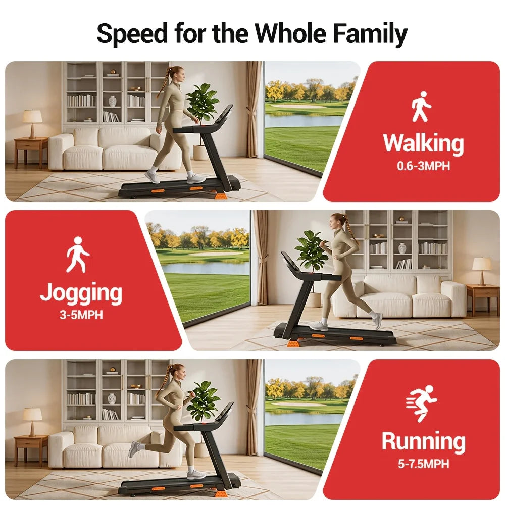 Tapis roulant pieghevole inclinazione 15%, Sinaopus 4-in-1 folding treadmill, Tapis roulant salvaspazio 170 kg (300lbs).TK