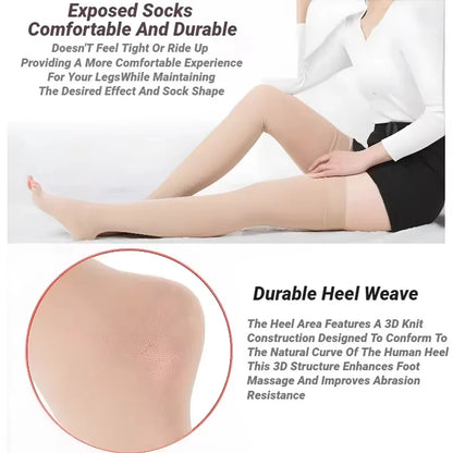 Calze Mediche a Compressione Graduata - Punta Aperta (Unisex)
