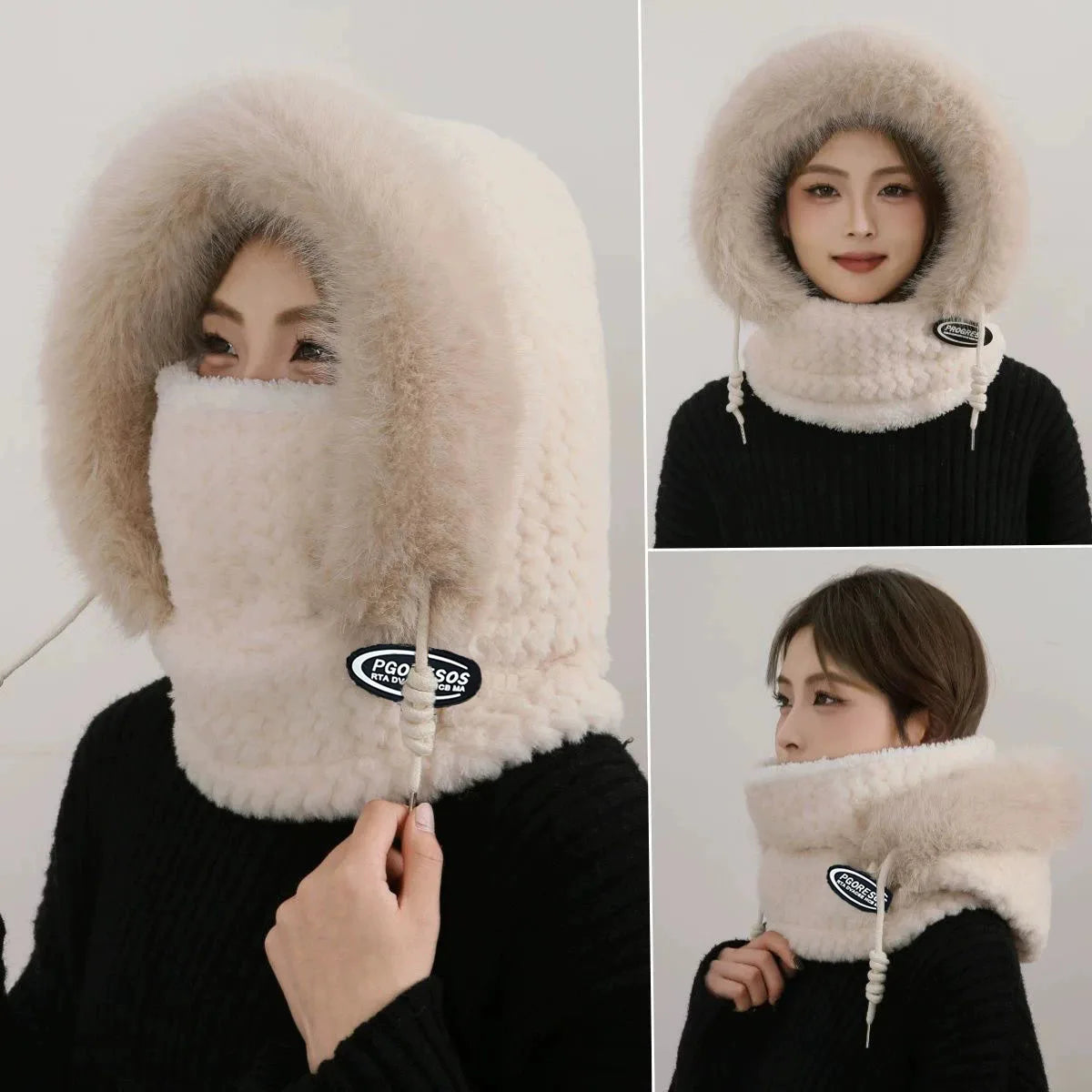 Cappello Termico Invernale da Donna con Sciarpa e Passamontagna Integrato. TK