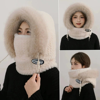 Cappello Termico Invernale da Donna con Sciarpa e Passamontagna Integrato. TK