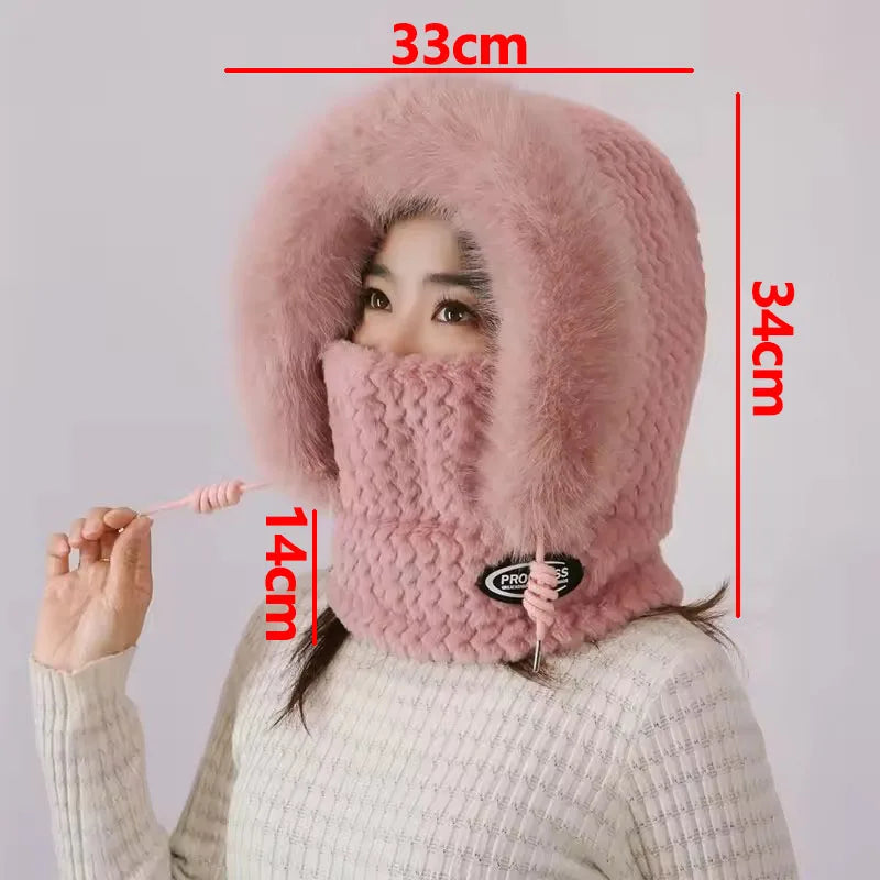Cappello Termico Invernale da Donna con Sciarpa e Passamontagna Integrato. TK