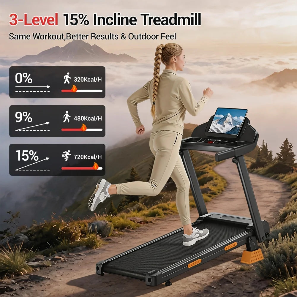 Tapis roulant pieghevole inclinazione 15%, Sinaopus 4-in-1 folding treadmill, Tapis roulant salvaspazio 170 kg (300lbs).TK